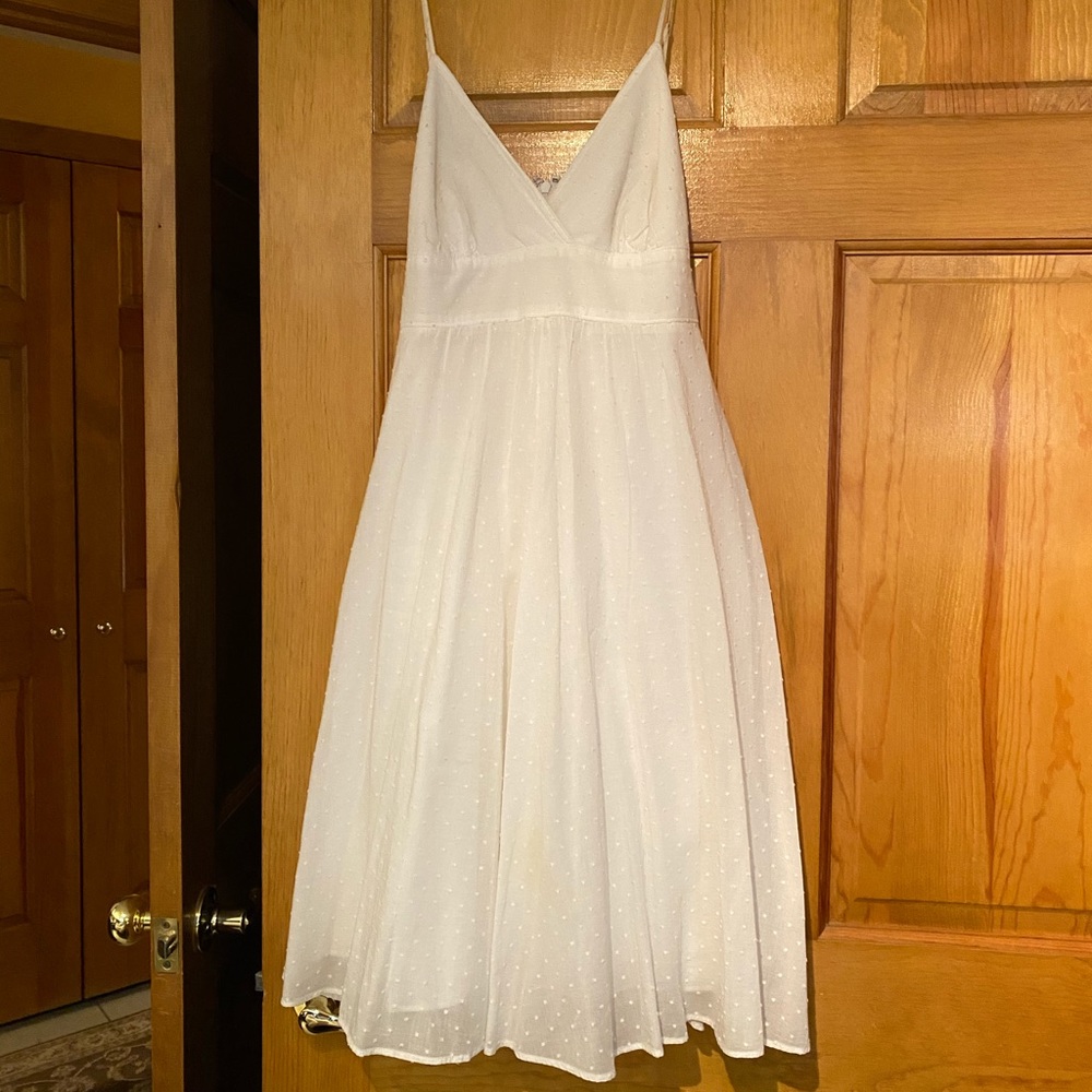 Club Monaco White Midi Spaghetti-Strap Dress